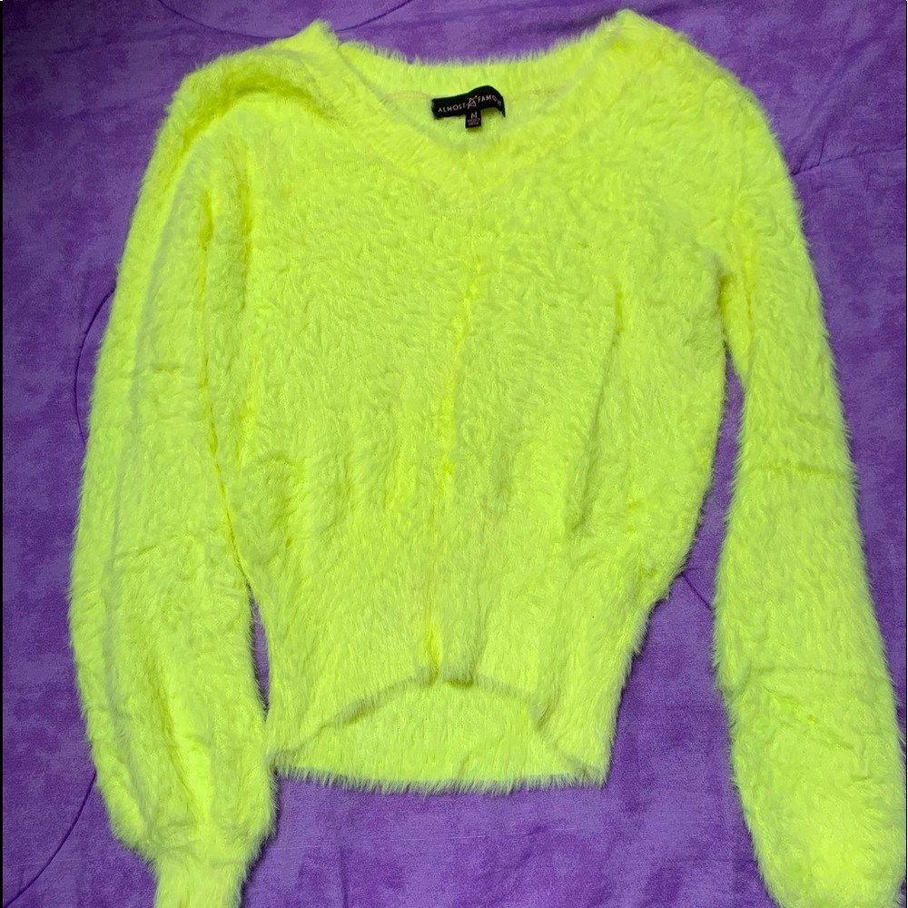 silky soft fluffy neon top